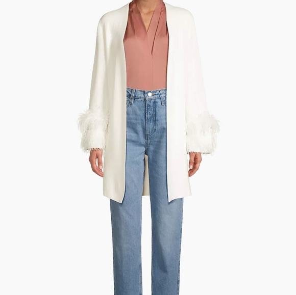 Kobi Halperin open front Ivory sweater, size large - Picture 3 of 10